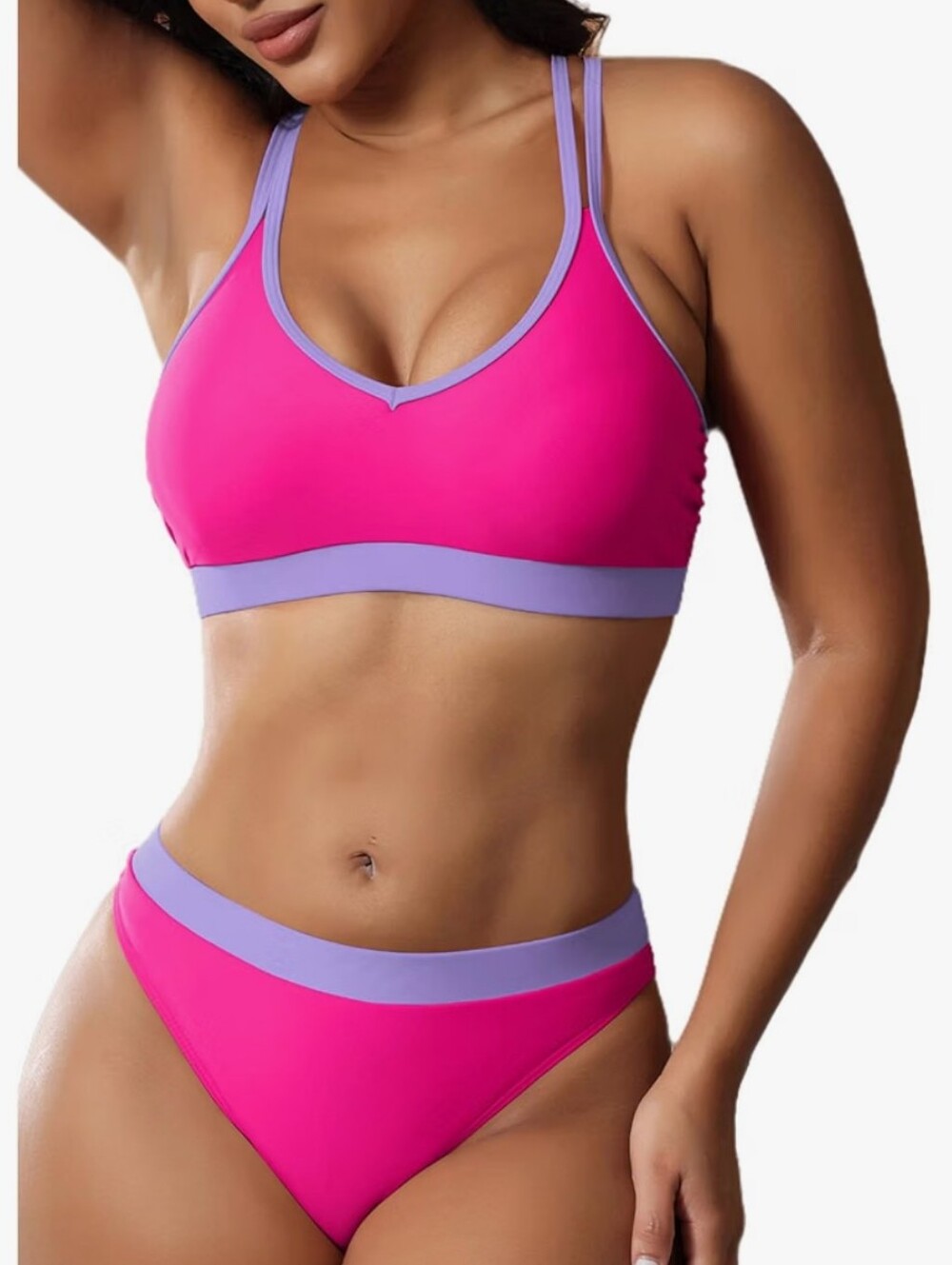 Women’s Two-Tone Pink & Lavender Bikini Set